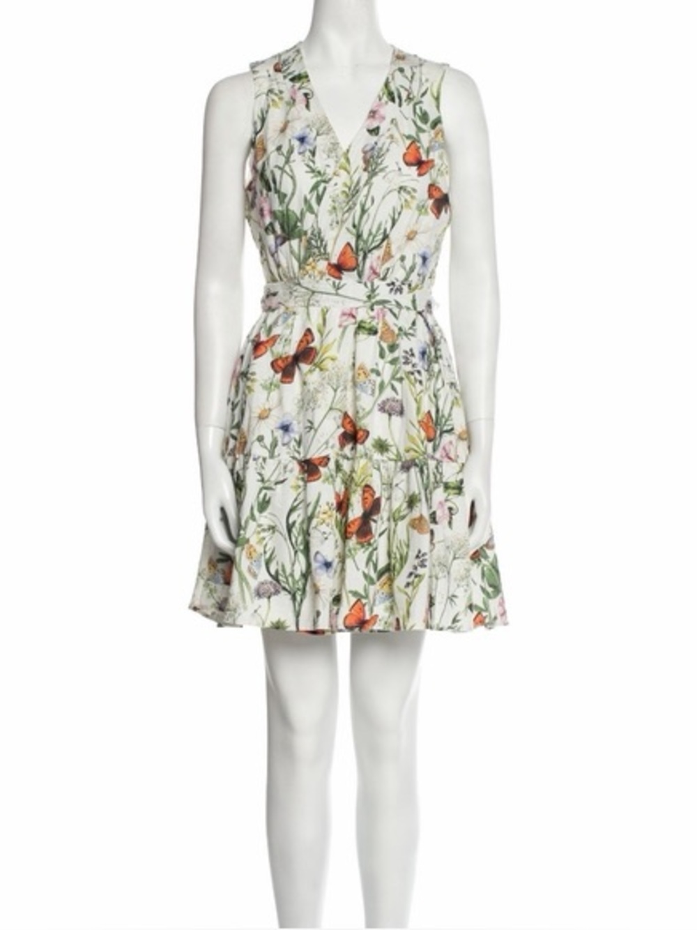 Christian Lacroix Butterfly Garden Linen Wrap Dress